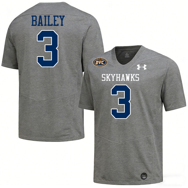 UT Martin Skyhawks #3 Bryce Bailey College Football Jerseys,Uniforms-Grey